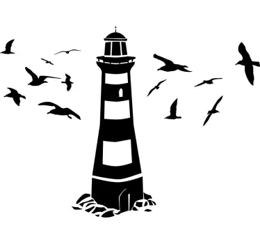 Raamstickers tekeningen vuurtoren - TenStickers