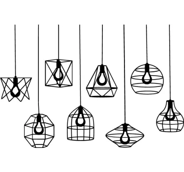 Raamsticker lampen set silhouette - TenStickers