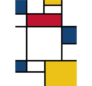 Woonkamer raamsticker mondriaan kunst - TenStickers