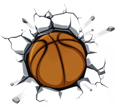 Basketbal uit de  muursticker - TenStickers