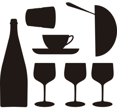 Flessen en glazen raamsticker - TenStickers