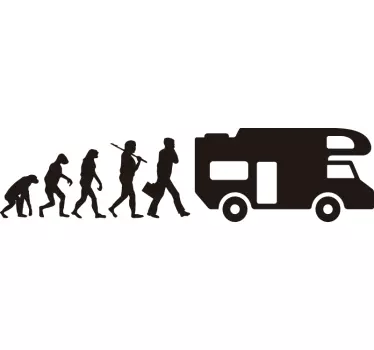 Camper sticker evolutie caravan - TenStickers