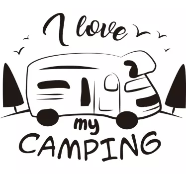 Camper sticker liefde voor camping - TenStickers
