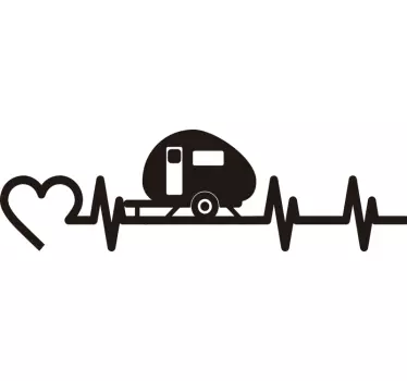 Camper sticker caravan met hartslag - TenStickers