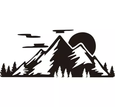 Camper sticker natuur bergen - TenStickers