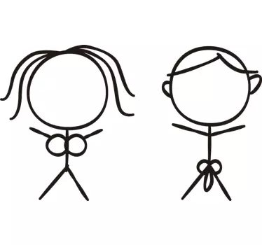 Bruiloft stickers man en vrouw silhouette - TenStickers