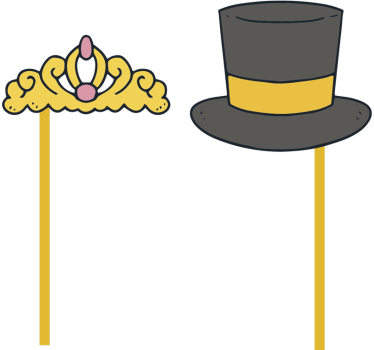 Bruiloft hoed en tiara zelfklevende decoratie sticker auto - TenStickers