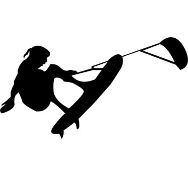 Muurstickers surfen kite silhouette - TenStickers