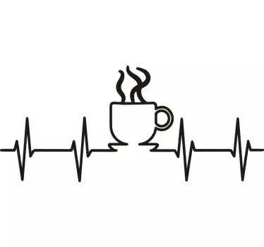 Koffie op de lifeline laptop sticker - TenStickers