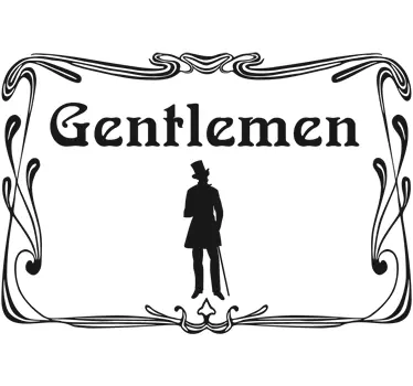 Deursticker heren wc vintage - TenStickers