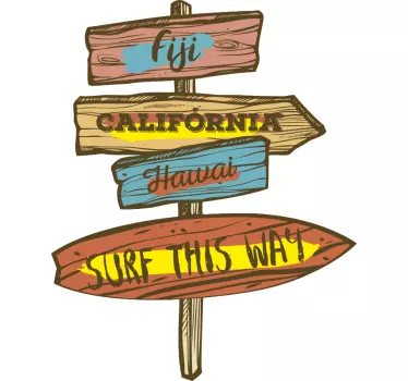 Surftafel locatie sticker - TenStickers