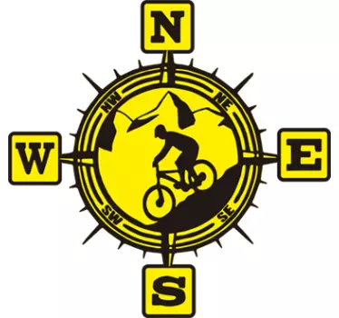 Stickers reizen fietser met richtingen - TenStickers