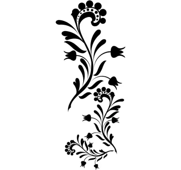Deursticker abstract ontwerp bloemen muursticker - TenStickers