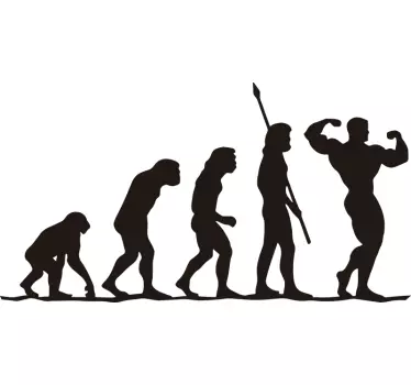 Gym evolutie muur decor - TenStickers