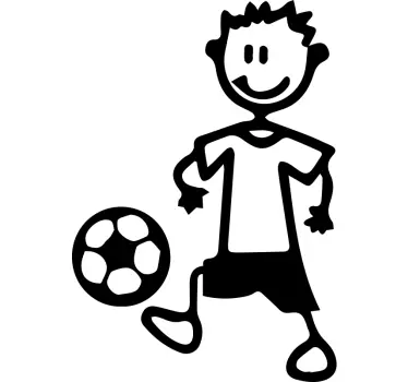 Autosticker gelukkige voetballer - TenStickers