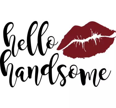 Badkamer tekst sticker hallo handsome - TenStickers