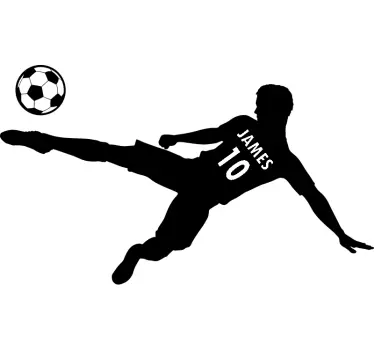 Muursticker voetbal van voetballer met naam - TenStickers