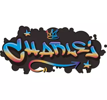 Graffiti naam concrete muursticker - TenStickers