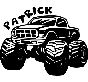 Monster truck met naam autosticker muursticker kinderkamer - TenStickers