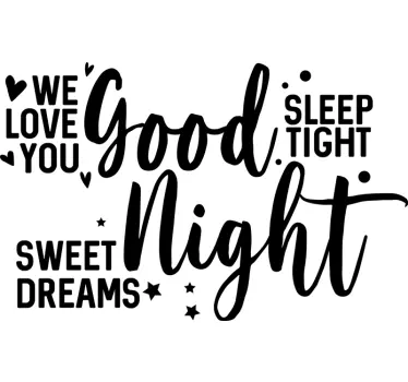Sticker bed hoofdeinde goede nacht droom zoet - TenStickers