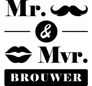 Bruidsparen auto muursticker - TenStickers