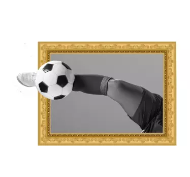 3D voetbal frame muursticker voetbal - TenStickers