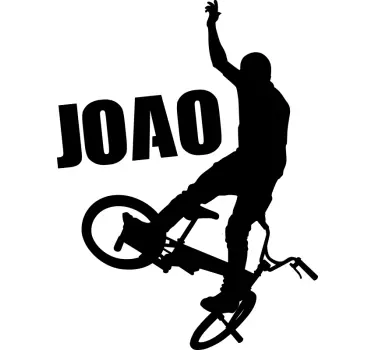 Bxm met naam fietsen muur zelfklevende sticker - TenStickers