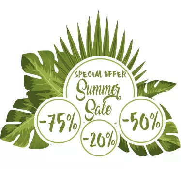 Tropische zomeruitverkoop korting sticker - TenStickers