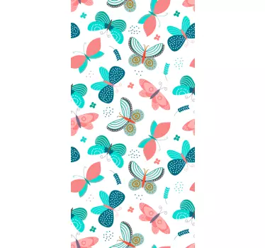 Raamsticker kleurrijk vlinderpatroon - TenStickers