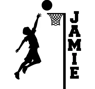 Netbal met naam basketbal zelfklevende sticker - TenStickers