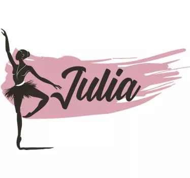 Meisjes ballet met naam dans zelfklevende muursticker - TenStickers