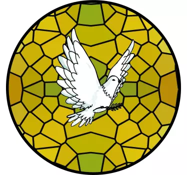 Raamsticker duif glas in lood zelfklevende - TenStickers