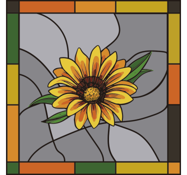 Zonnebloem raamfolie zelfklevende raamsticker - TenStickers