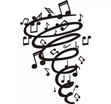 Twister muziek notities muzikale zelfklevende muursticker - TenStickers