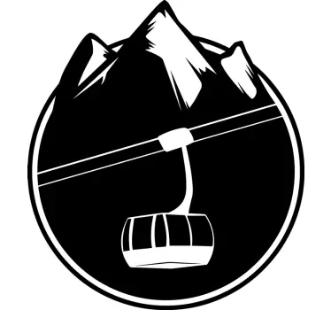 Skilift met bergwand decor - TenStickers