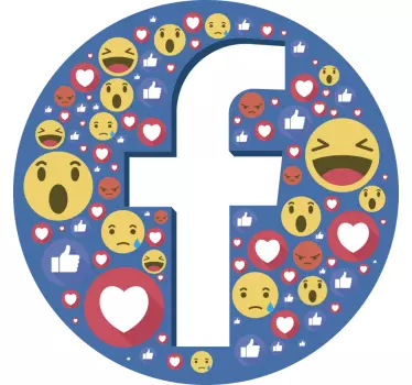 Facebook emoji logo raamsticker - TenStickers