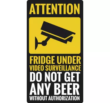 Onder videobewaking koelkast wrap - TenStickers