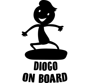 Autosticker grappig personage aan boord - TenStickers