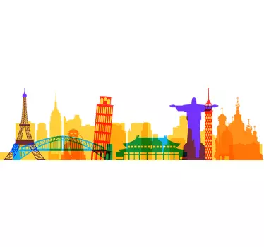Locatie sticker beroemde stadsbezienswaardigheid - TenStickers