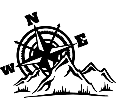 Avontuurlijk kompas camper sticker - TenStickers