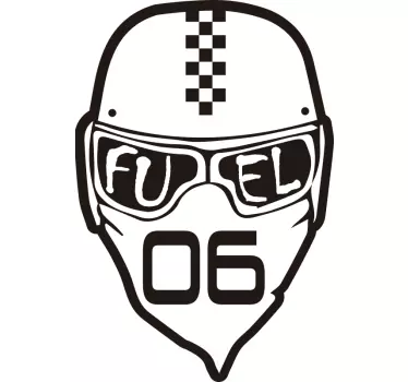 Brandstof helment motorfiets stickers - TenStickers