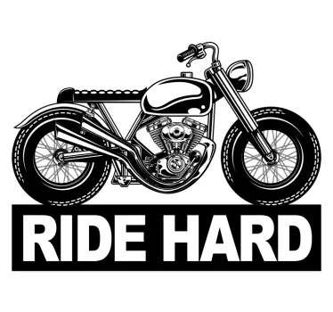 "Ride hard" Motor sticker zelfklevend - TenStickers