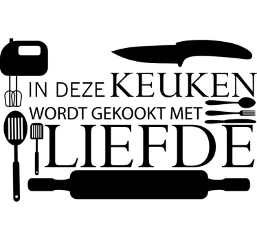 In deze keukentekst thuis muursticker - TenStickers