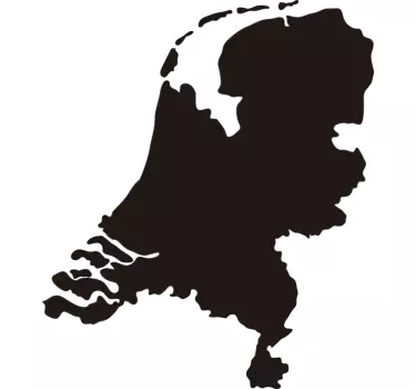 Muursticker wereldkaart Nederland uitgesneden - TenStickers