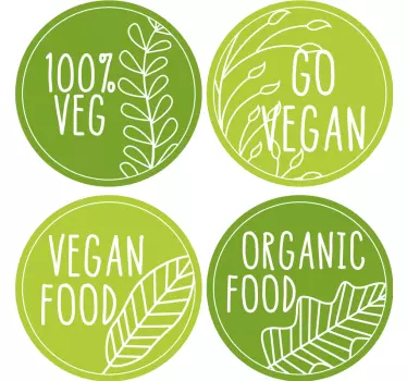 Etalage sticker go vegan food 100% - TenStickers
