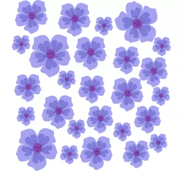 Fietssticker paarse bloemen - TenStickers