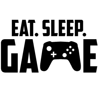 Muurstickers games Jeugdige gamer eet slaap en speel - TenStickers