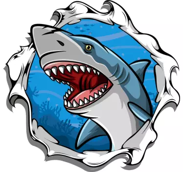Muurstickers Grote haai 3D - TenStickers