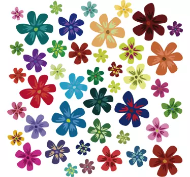 Stickers verschillende kleuren bloemen - TenStickers