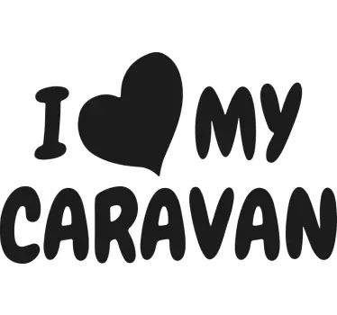 tekst sticker caravan "Ik hou van mijn caravan" - TenStickers